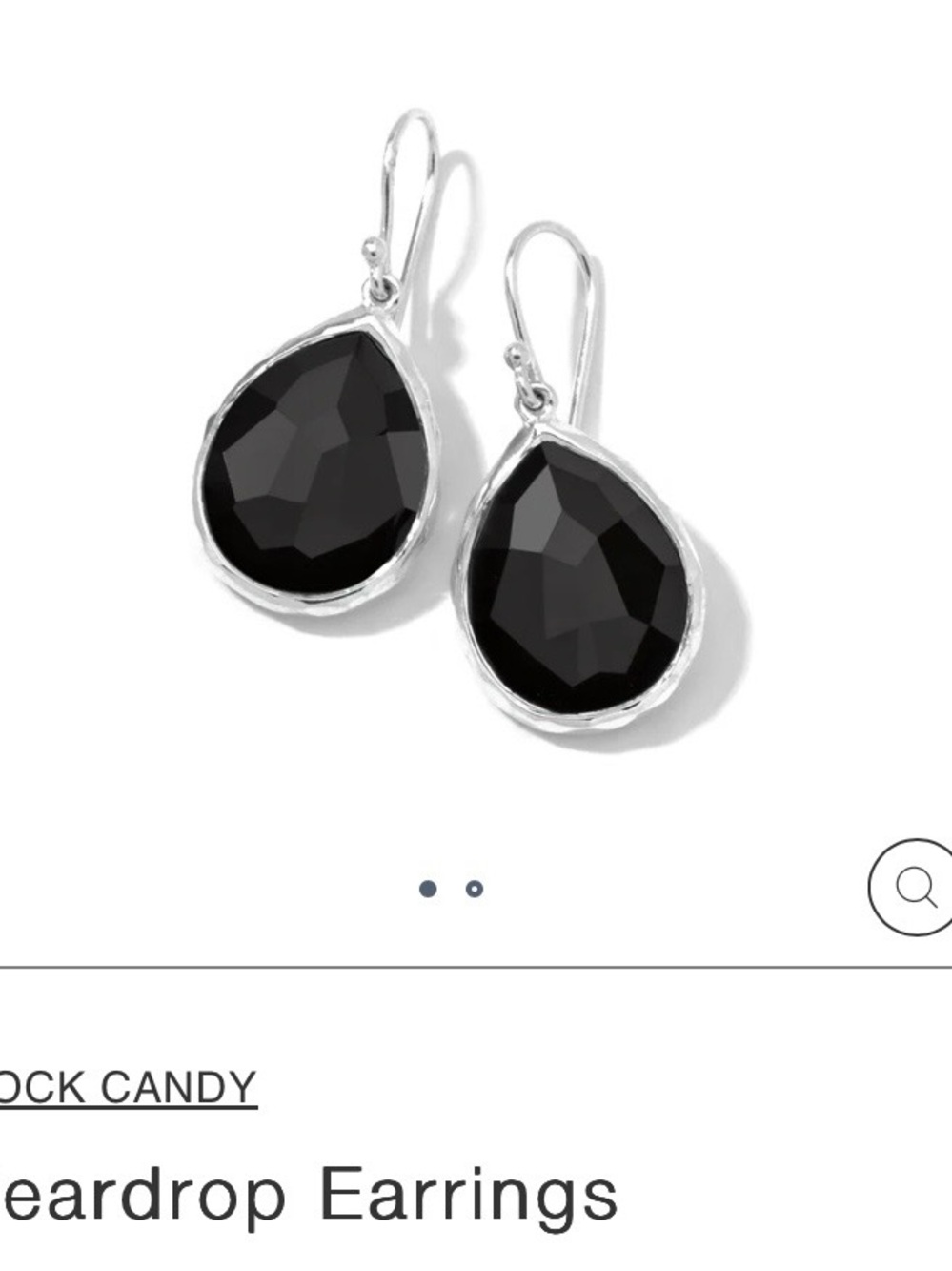 Ippolita Black Faceted Teardrop Dangle Earrings